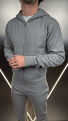 Full Zip Silicone Badge Every Day Tracksuit - Grey Marl - Vincentius