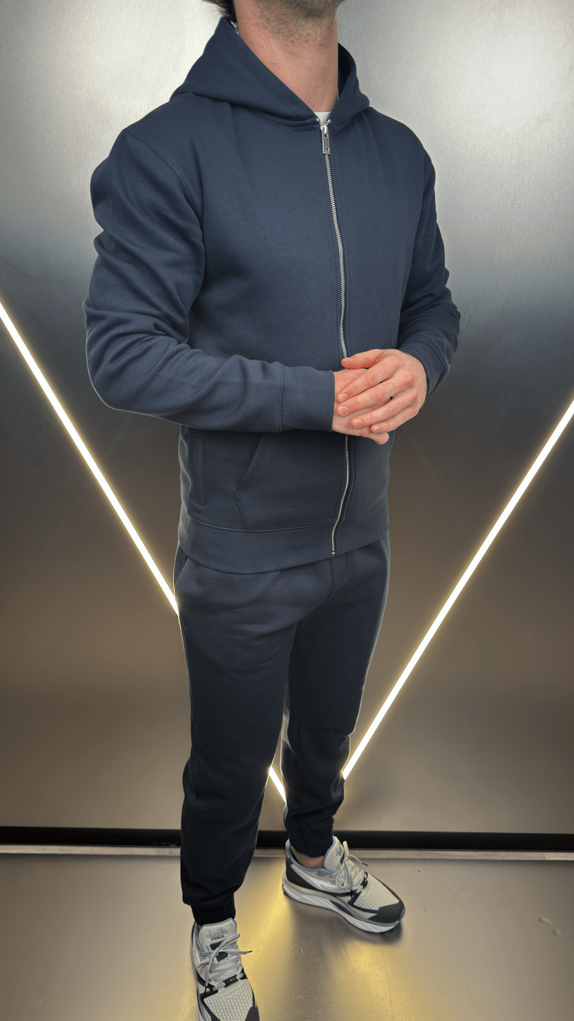 Full Zip Silicone Badge Every Day Tracksuit - Navy - Vincentius