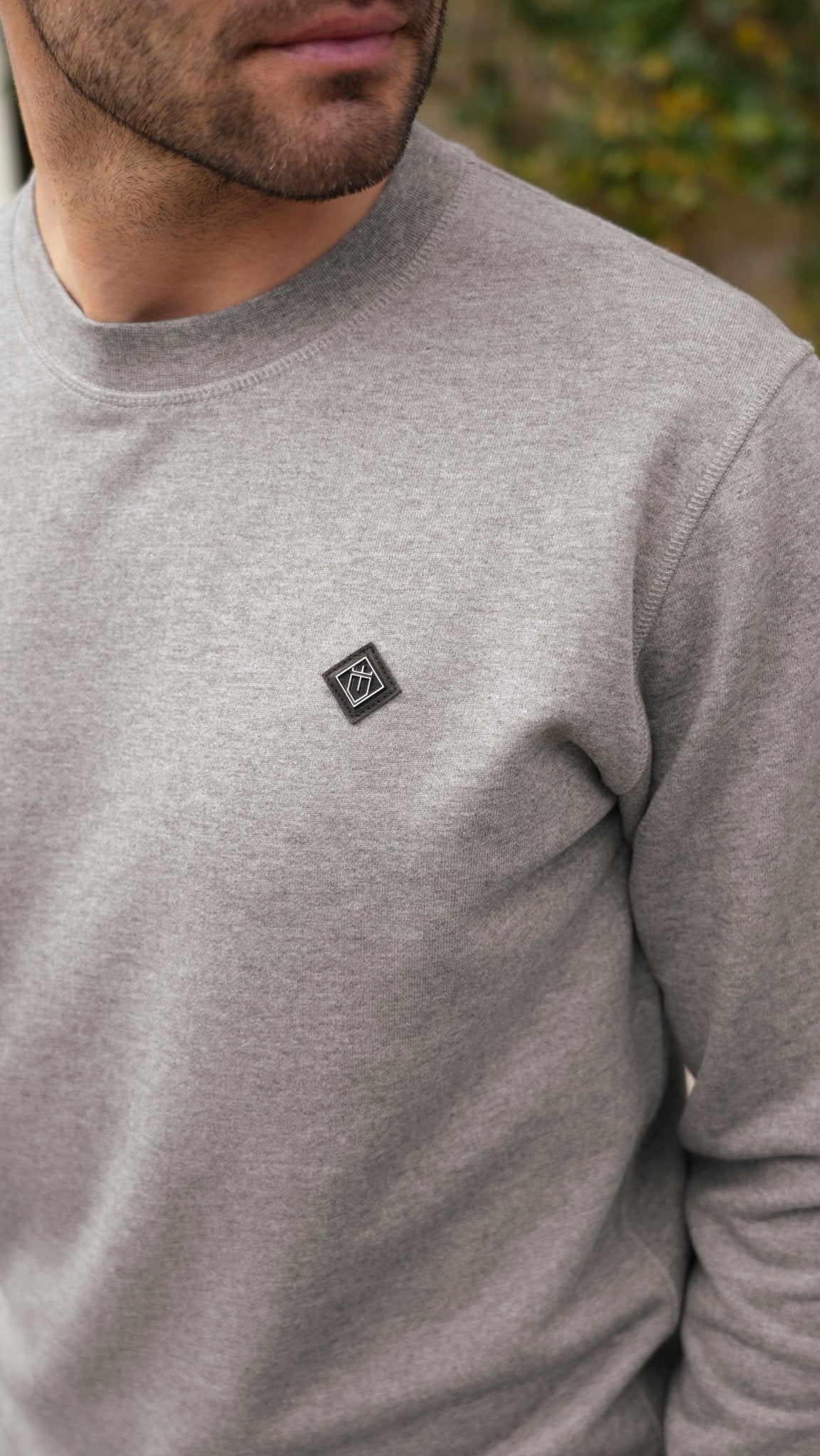 Loopback Crew Neck Jumper - Grey Marl - Vincentius