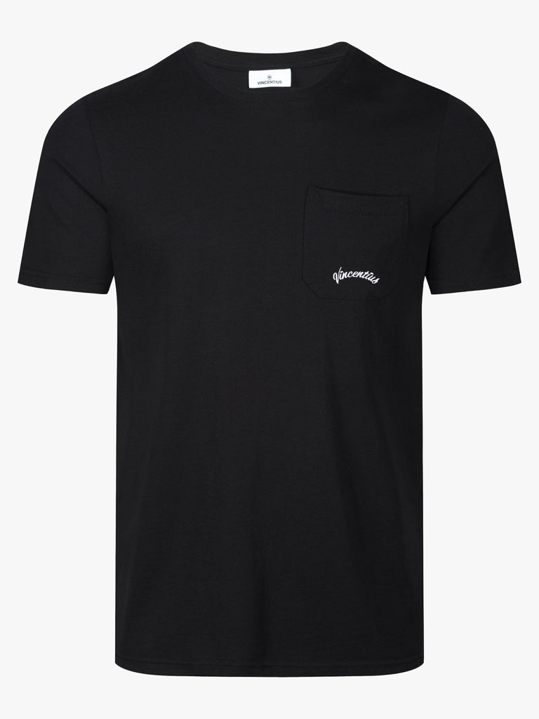 Luxe Resort Pocket Embroidery T-Shirt - Black - Vincentius