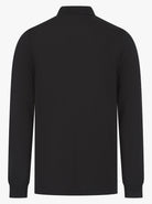 Luxury Long Sleeve Pique Logo Polo - Black - Vincentius