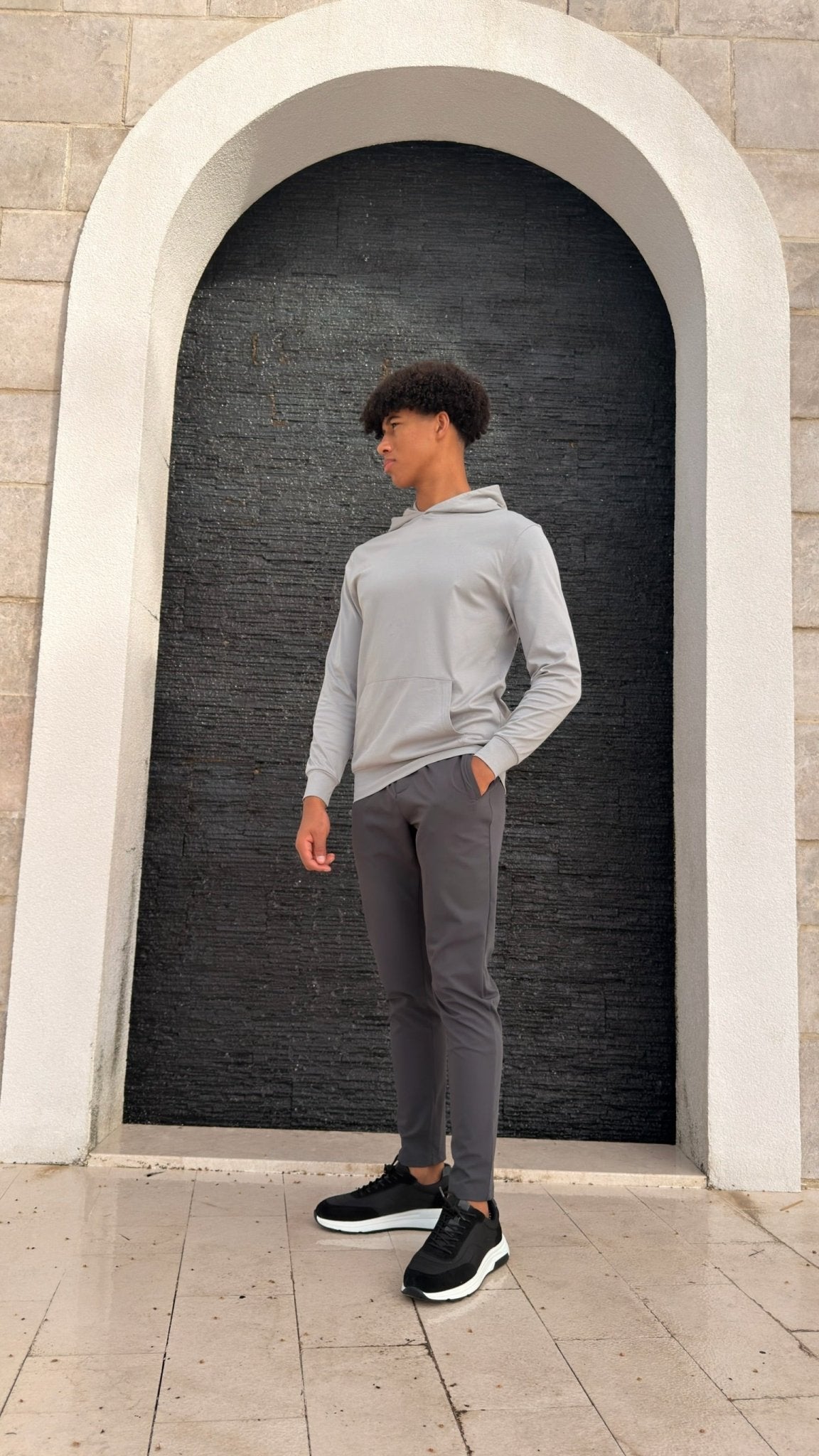 Luxury Mercerised Hoodie - Ice Grey - Vincentius