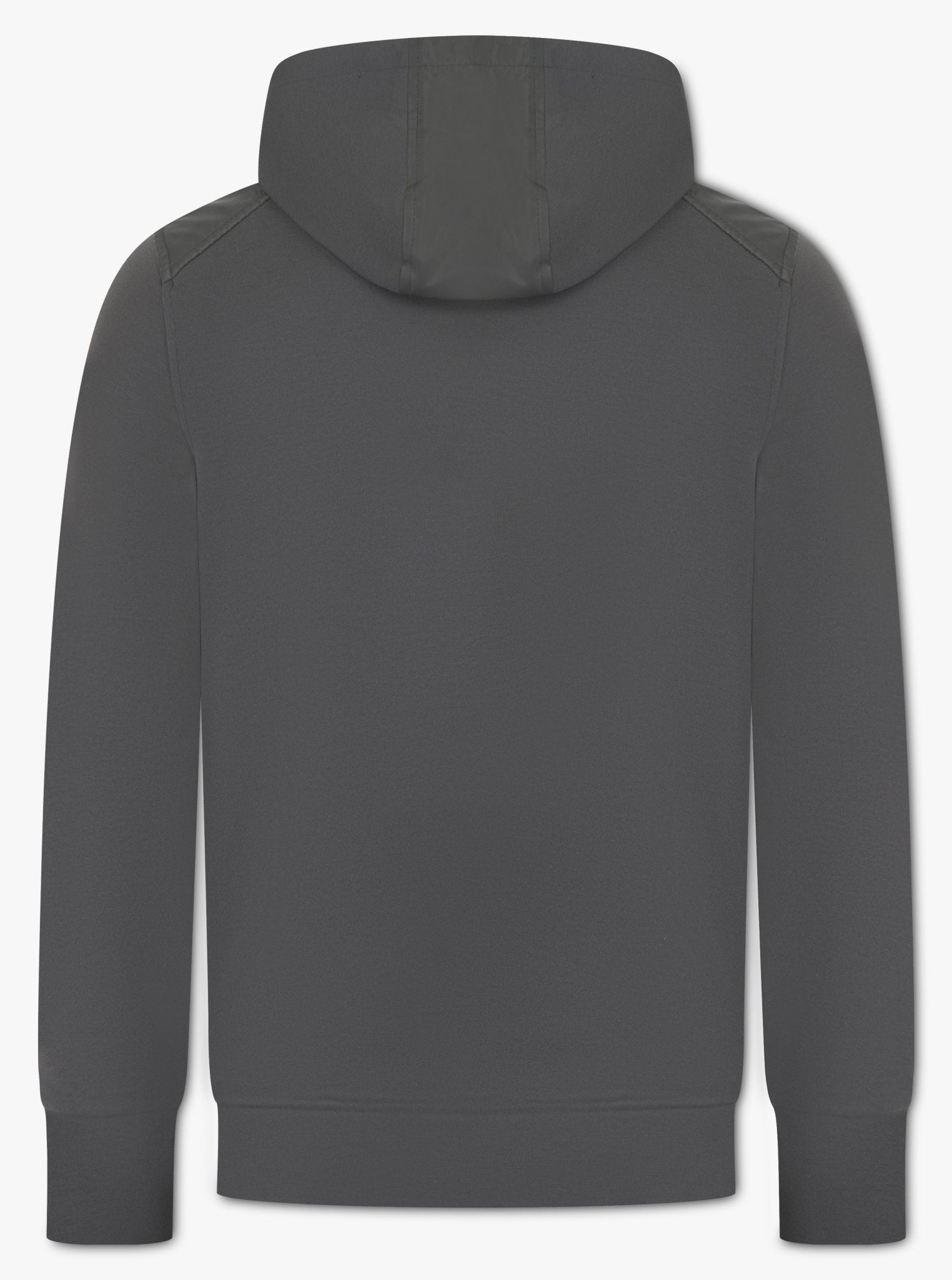 Luxury Nylon Panel Logo Hoodie - Charcoal - Vincentius