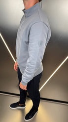 Pique Cotton 1/4 Zip Jumper - Nado Grey - Vincentius