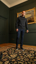 Serif Boucle Hoodie - Navy - Vincentius