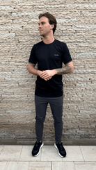 Signature Textured Cotton T-Shirt - Black - Vincentius
