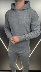 Tonal Badge Every Day Tracksuit - Grey Marl - Vincentius