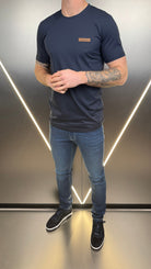 Vincentius Leather logo T-Shirt - Navy - Vincentius