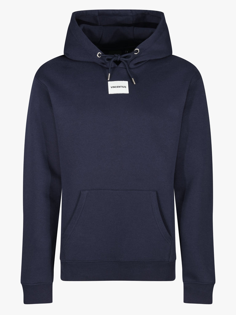 Badge Luxe Hoodie - Navy/White - Vincentius