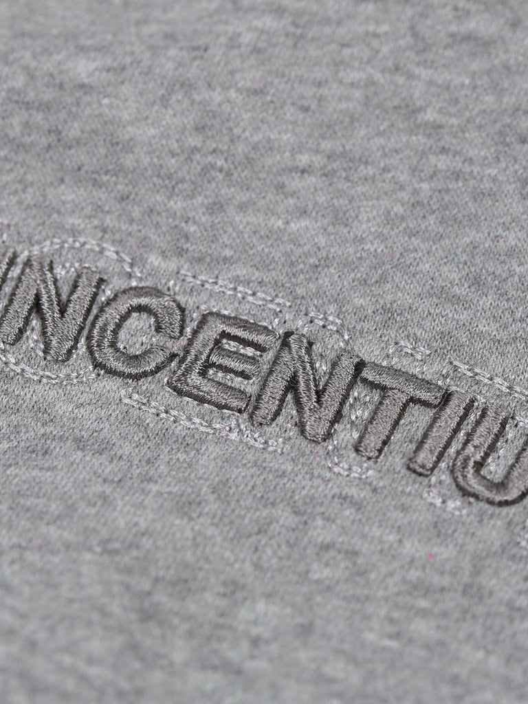 Boy's Double Embroidery Luxe Hoodie - Grey - Vincentius