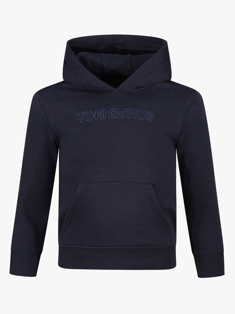 Boy's Double Embroidery Luxe Hoodie - Navy - Vincentius