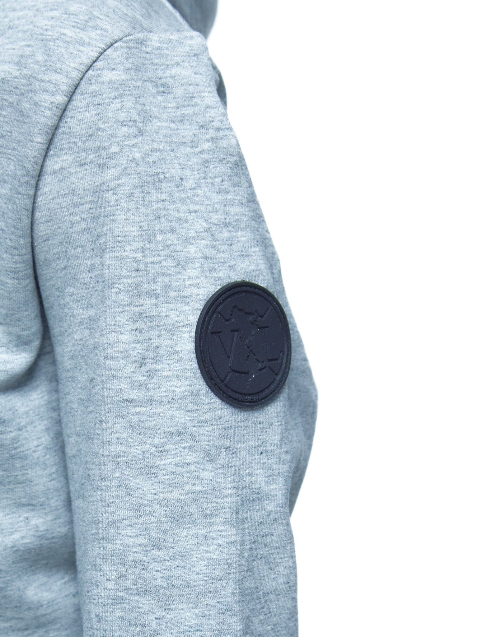 Boys Luxury Grey/Black Badge Hoodie - Vincentius