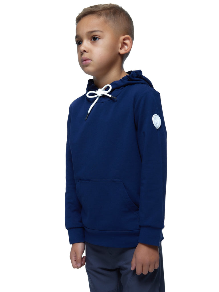 Boys Luxury Navy/White Badge Hoodie - Vincentius