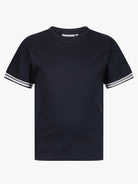 Boys Ribbed Cuff Navy T Shirt - Vincentius