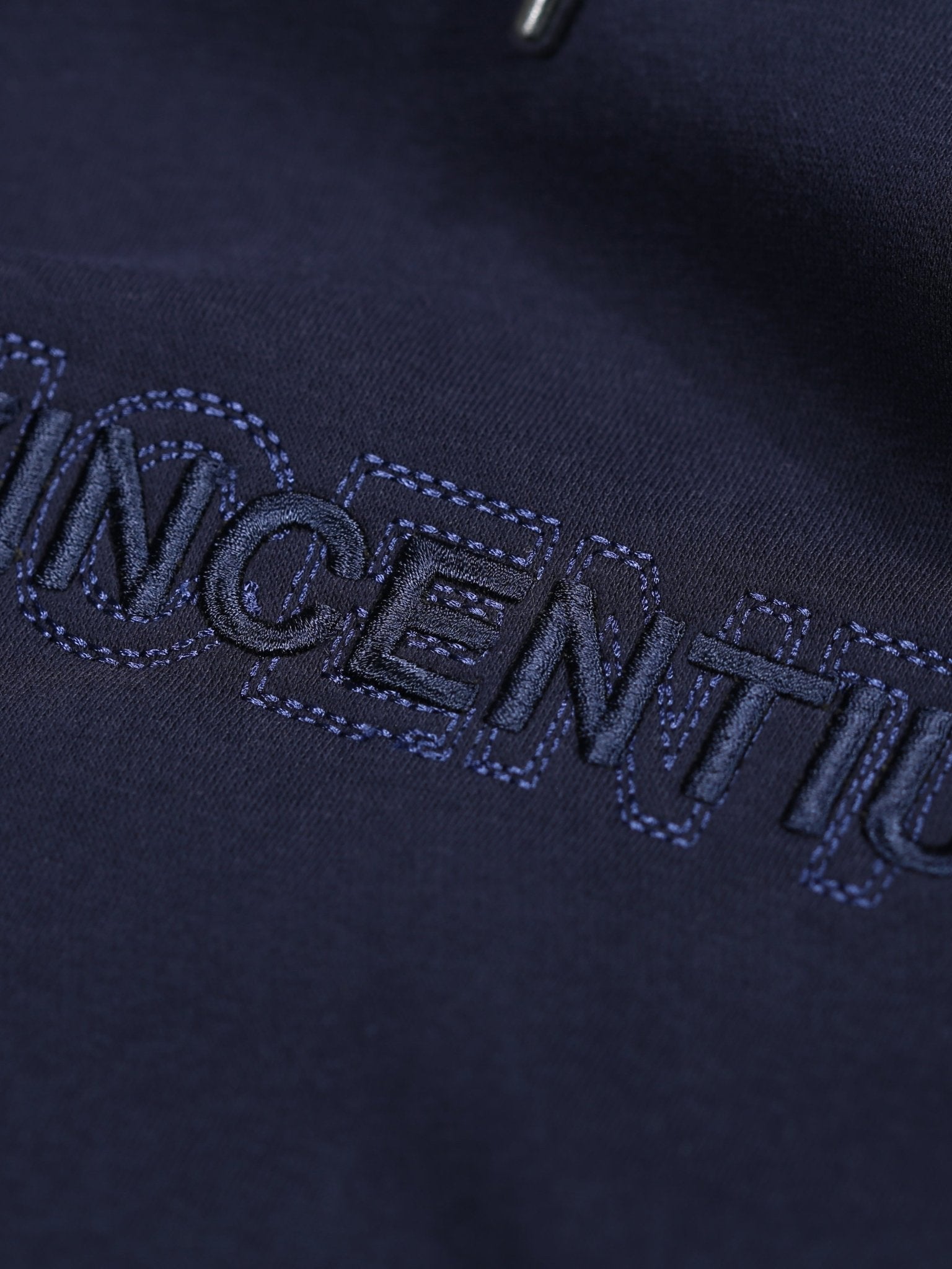 Double Embroidery Luxe Hoodie - Navy - Vincentius