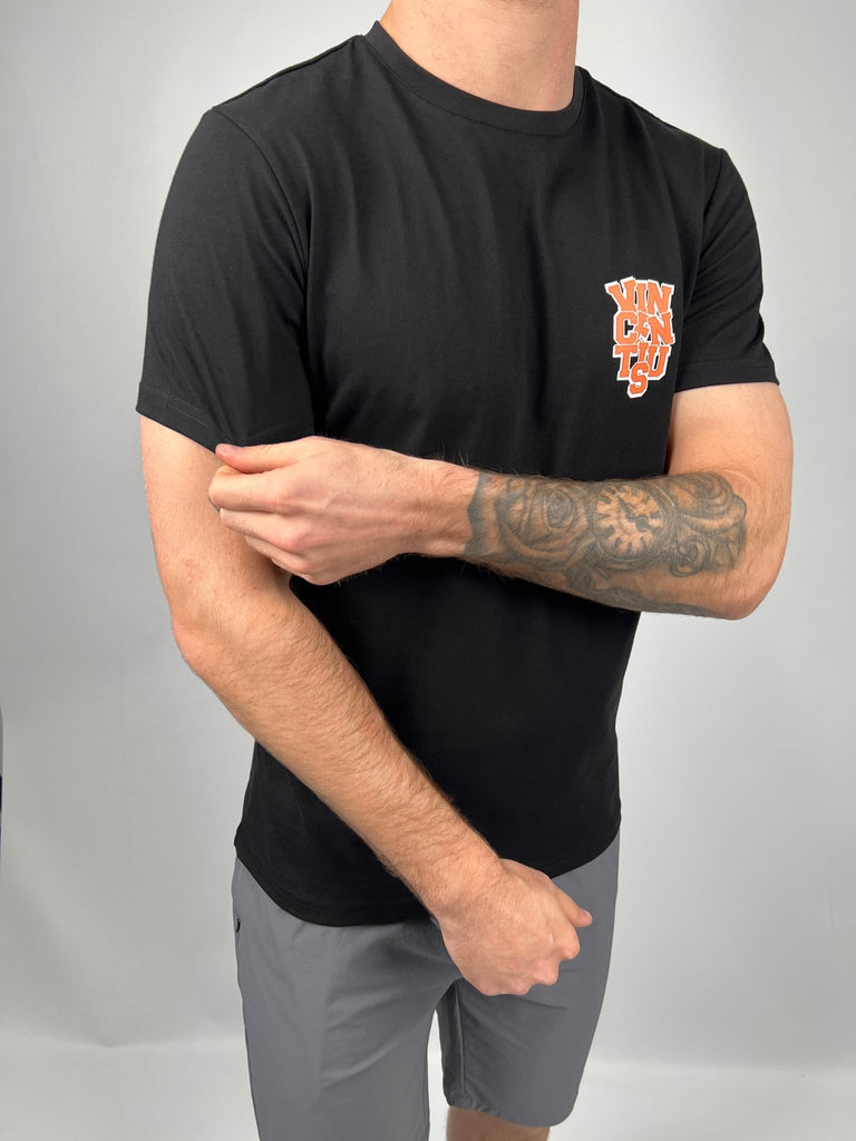 Luxe College T-Shirt - Black & Orange - Vincentius