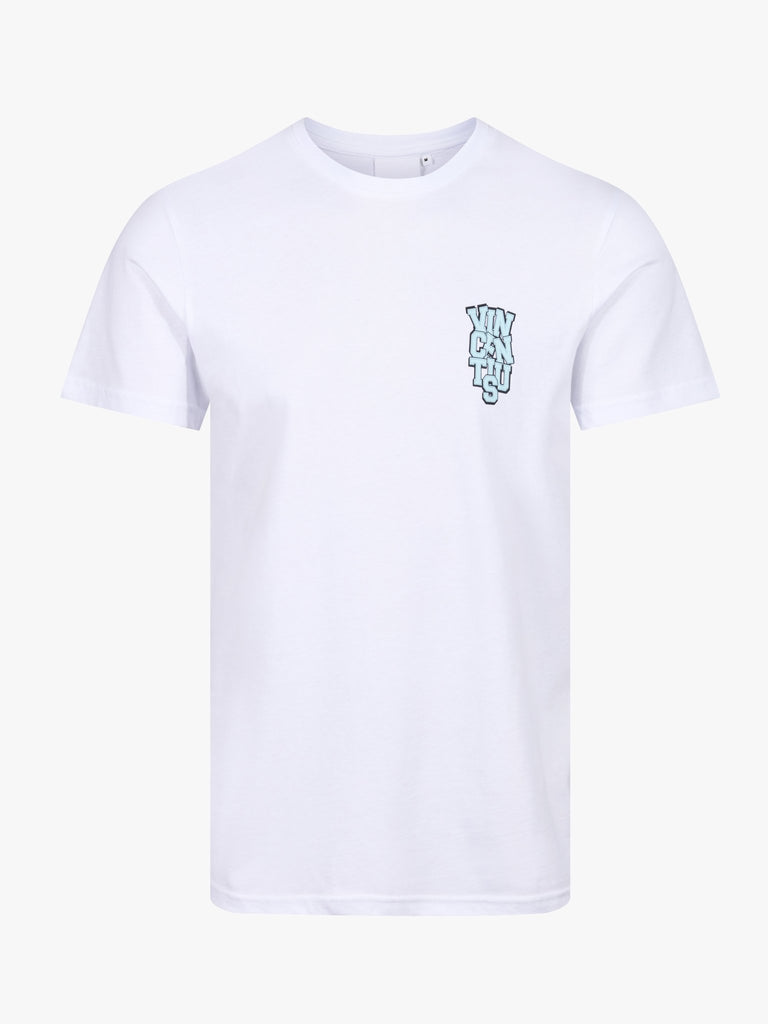 Luxe College T-Shirt - White & Blue - Vincentius
