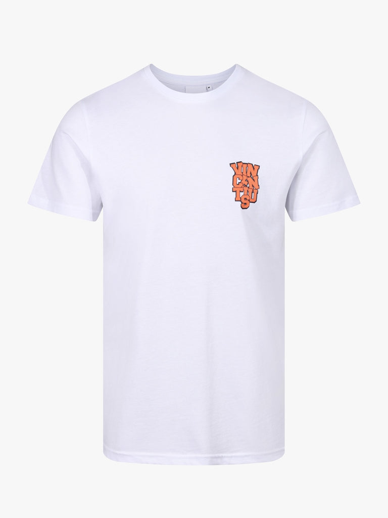 Luxe College T-Shirt - White & Orange - Vincentius