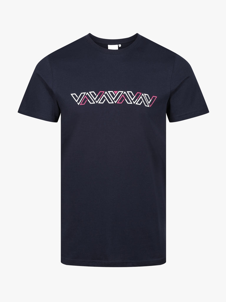 Luxe V Line T-Shirt - Navy & Pink - Vincentius