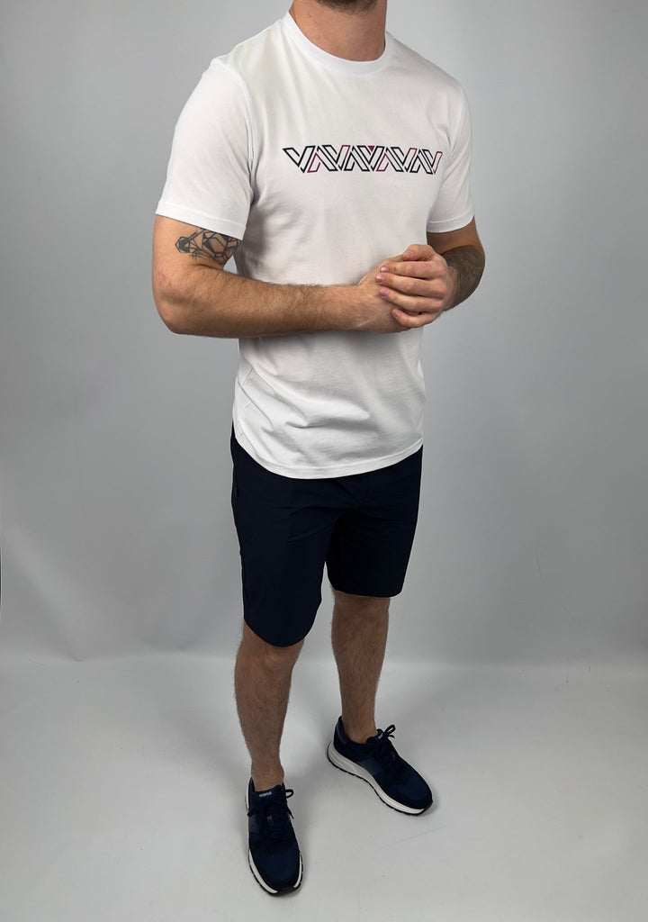 Luxe V Line T-Shirt - White & Pink - Vincentius