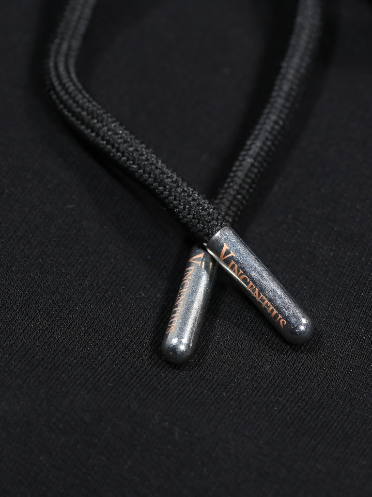 Luxury Black V Logo Hoodie - Vincentius