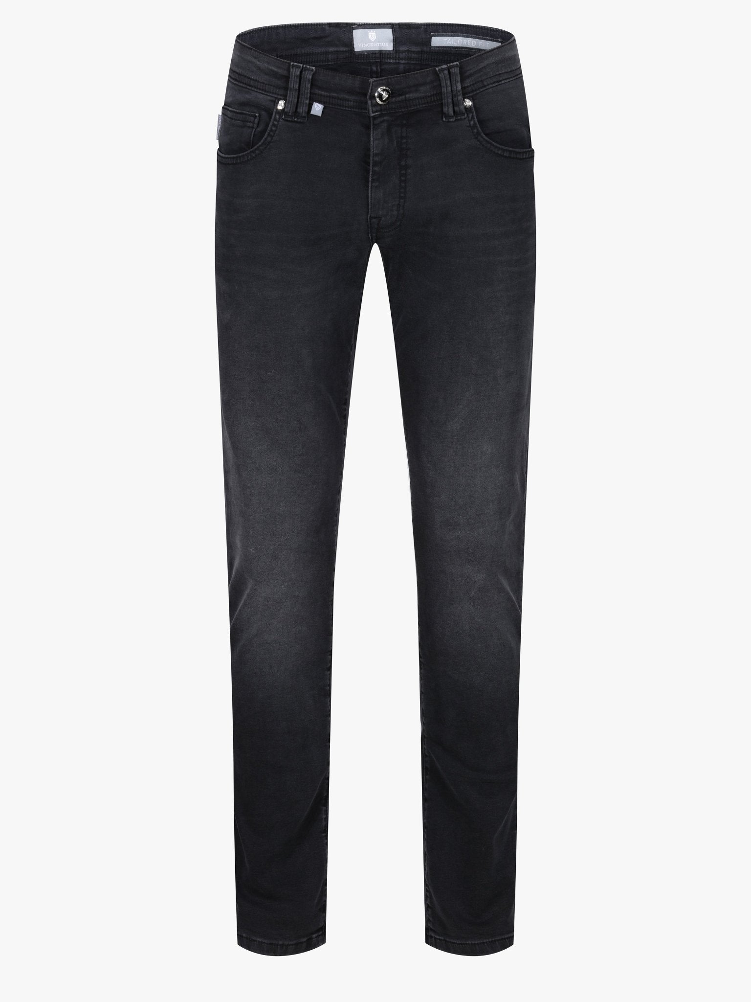 Luxury Edition Tailored Fit Jeans - Dark Grey/Black Patch - Vincentius