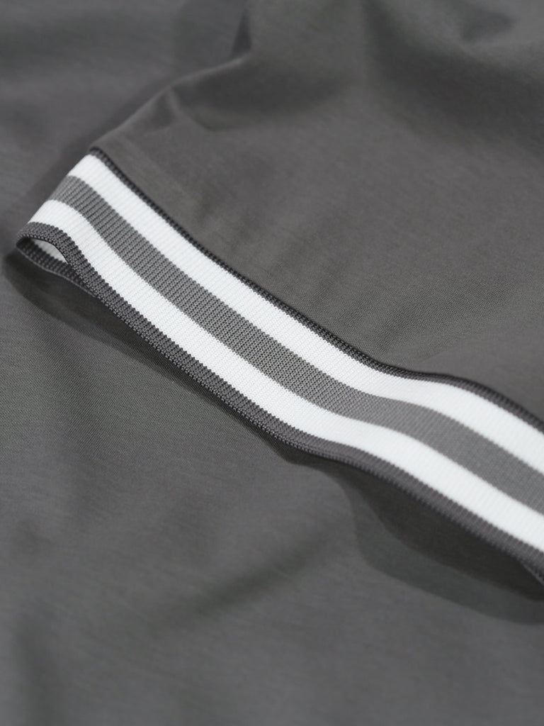 Luxury Ribbed Cuff T-Shirt - Charcoal - Vincentius
